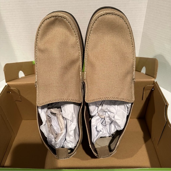 Crocs Walu Men's Khaki Canvas Slip On Loafer Shoes, Size 11 - Picture 5 of 6